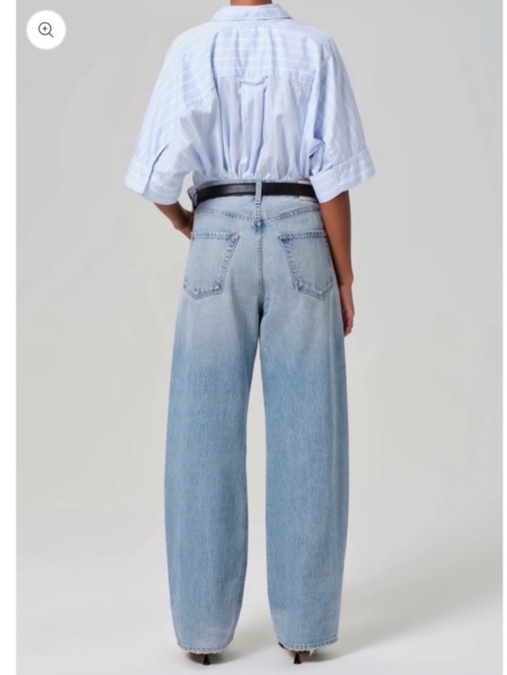 Citizens of Humanity Ayla Baggy Cuffed Crop Wide Leg Jeans Gemini Light Blue 28 - Picture 12 of 14